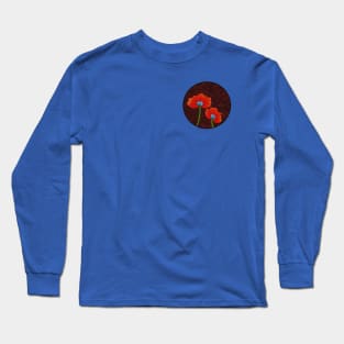 Digital Abstract of Red Poppies Pocket Version (MD23Mrl004) Long Sleeve T-Shirt